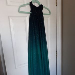 Venus Onbre teal glitter long dress S